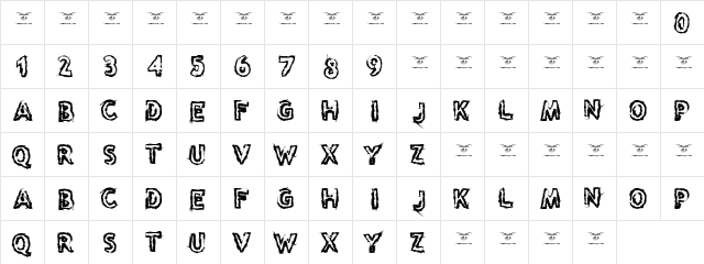 Reason to see Evil Regular  glyph index