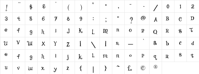 TS Curly Regular  glyph index