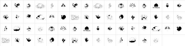 thanksgiving turkey Regular  glyph index