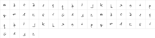 Running Smobble Regular  glyph index