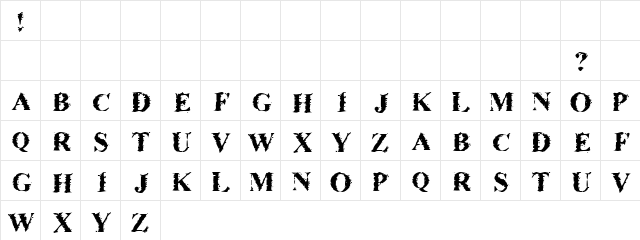 Tree Caps Regular  glyph index