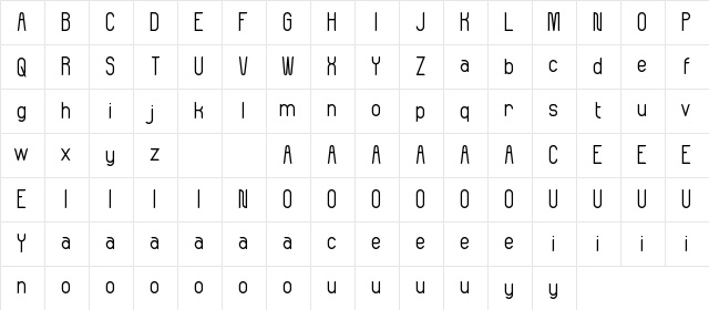 Neitherly Demo Sans Regular  glyph index