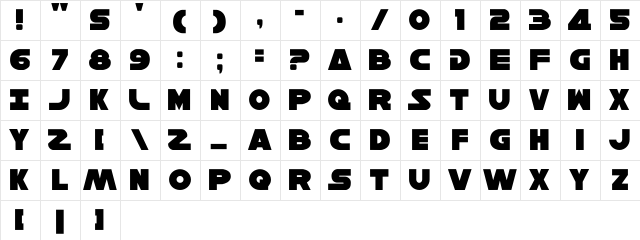 Untitled Regular  glyph index