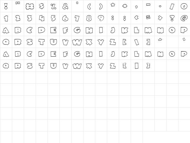 LD Fill In Regular  glyph index