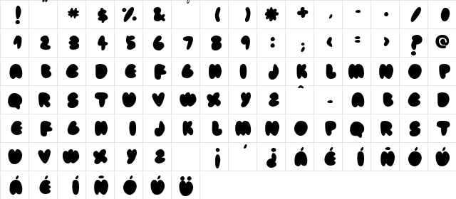 fat ass filled Regular  glyph index