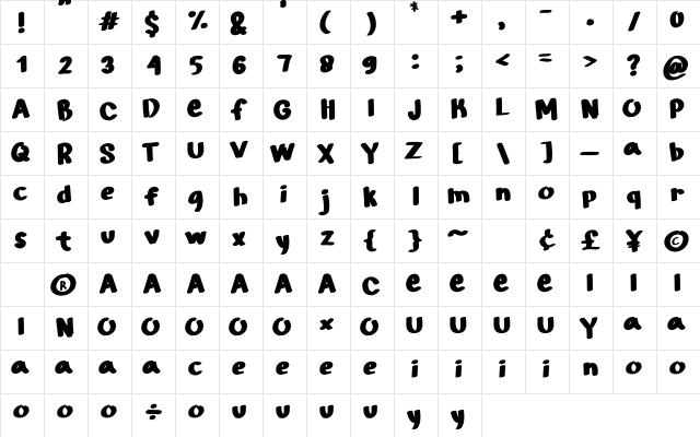 Married By Project Regular  glyph index