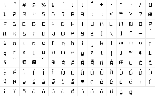 Cadmium Egg Regular  glyph index