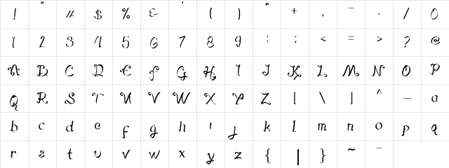 Hegorustow Regular  glyph index