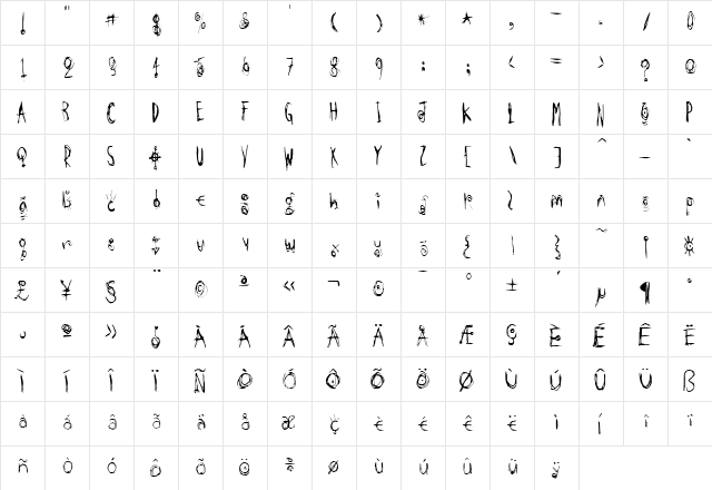 Carnival Medium  glyph index