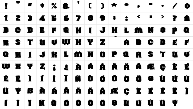 Should've Known Ink Regular  glyph index