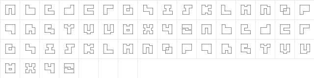 3x3 outline  glyph index