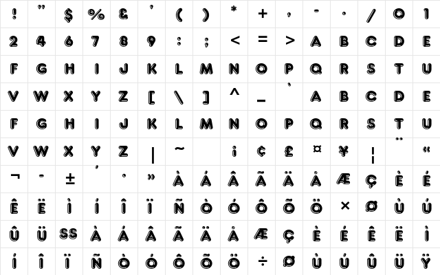 Frankfurter Highlight Std Regular  glyph index