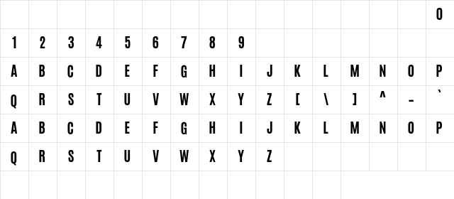 Ioannina Medium  glyph index