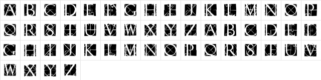 CapsRandomish Regular  glyph index