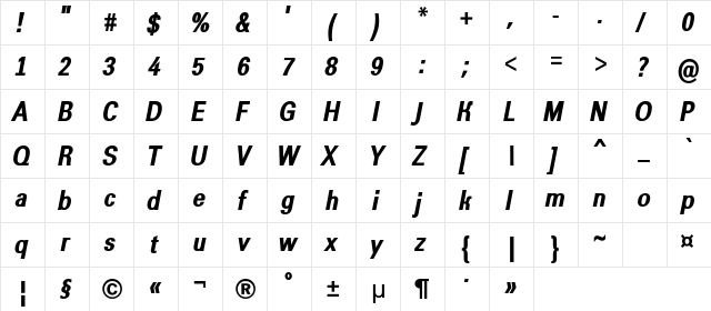 a_GroticNrExtraBold Italic  glyph index