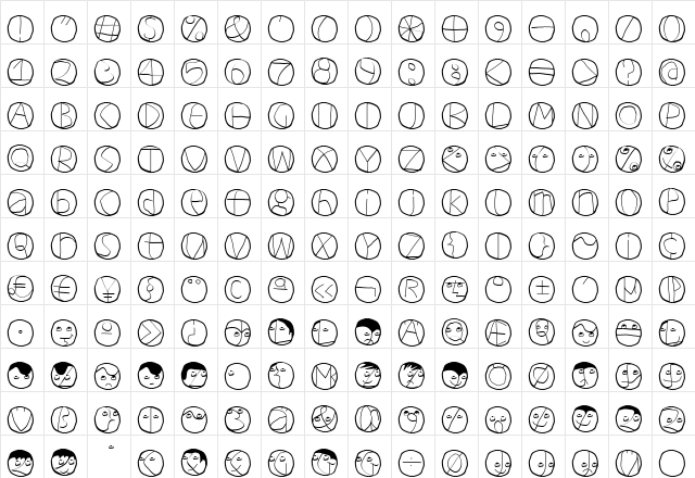 Circulum Regular  glyph index