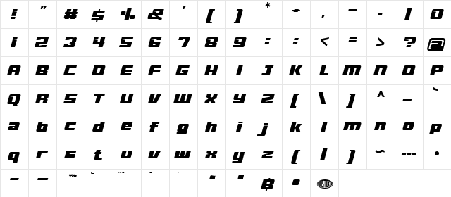 BEST IN CLASS Regular  glyph index