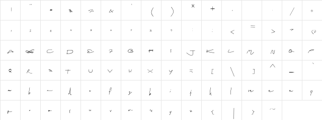picablo fentier Regular  glyph index