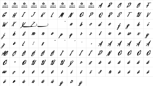 Alamoana Personal Use Regular  glyph index