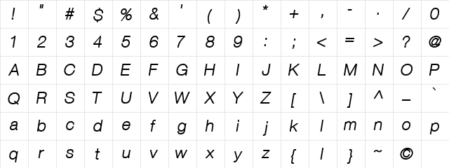 SM_vinylisM Bold  glyph index