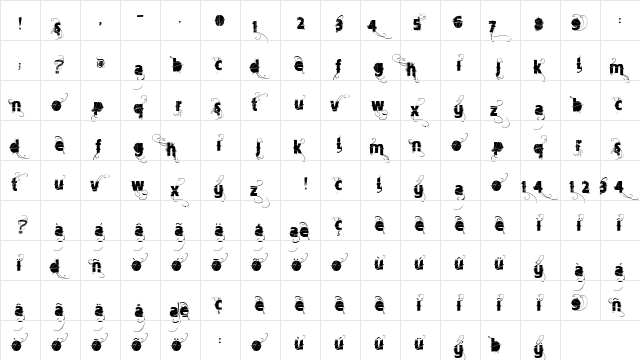 Vtks Mercearia Regular  glyph index