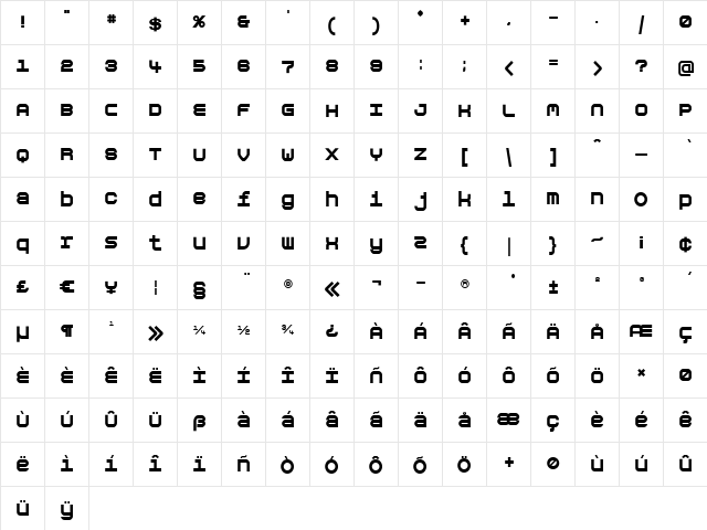 Aspirin Regular  glyph index