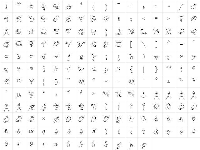 PaisleyICG Regular  glyph index
