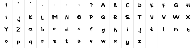 Bhana Regular  glyph index
