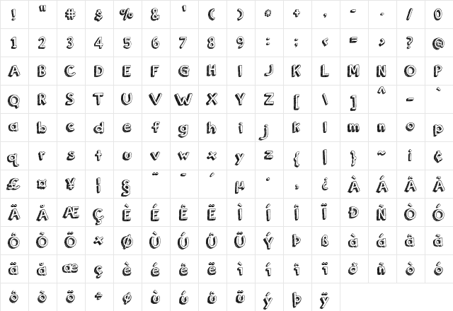 orange juice Regular  glyph index