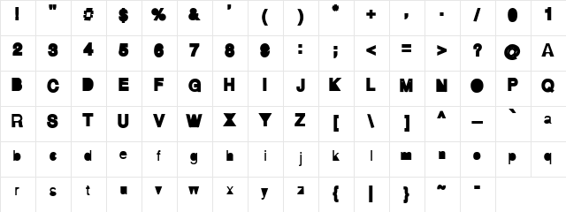 AI hellvertigo Regular  glyph index