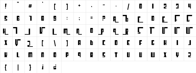 Cosmic Age Bold  glyph index