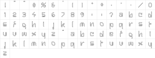 Hairpin-Normal Hollow Regular  glyph index