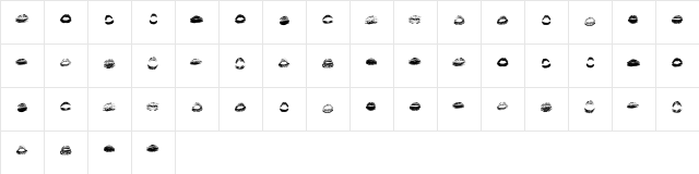 XOXO Misti Regular  glyph index