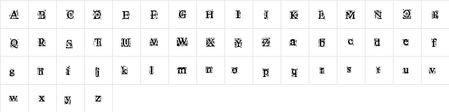 Times New Omen Regular  glyph index
