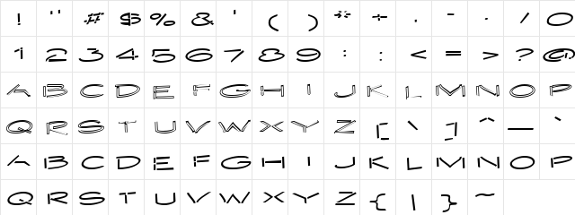 Embargo Regular  glyph index