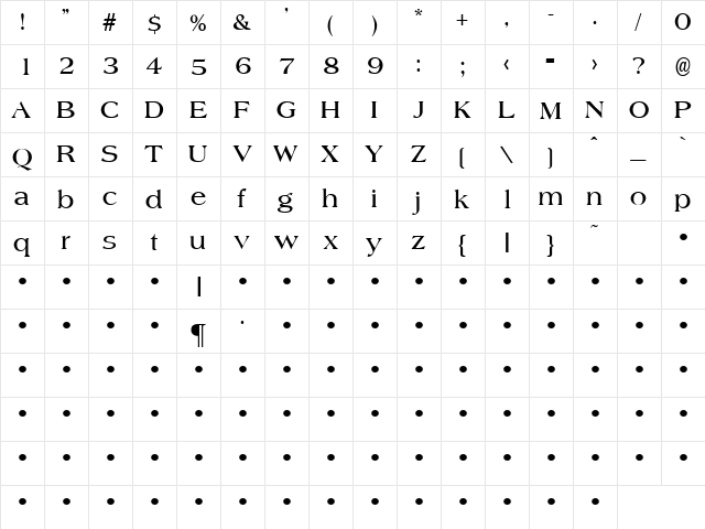 QTAgateType Bold  glyph index