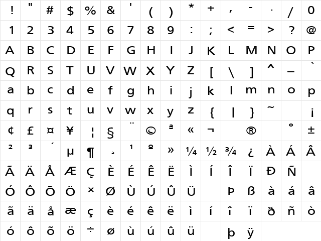 Four Sticks 14 Regular  glyph index