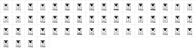 KR Home Is Where The Heart Is Regular  glyph index