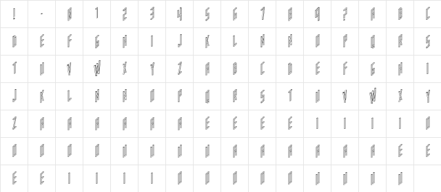 AC Framed Outline  glyph index