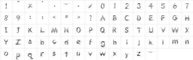 FeatheredFlight Regular  glyph index
