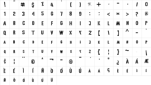 Avril Lavigne (sk8er_punkd@hotm Regular  glyph index