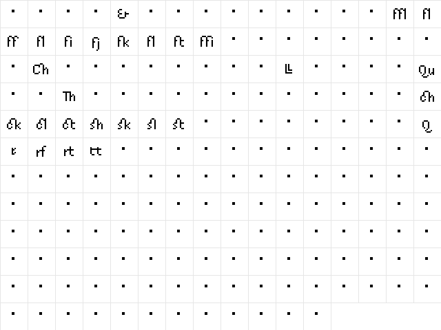 Fundamental-Ligatures Regular  glyph index