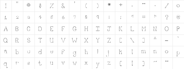 CK Cool Serif Regular  glyph index