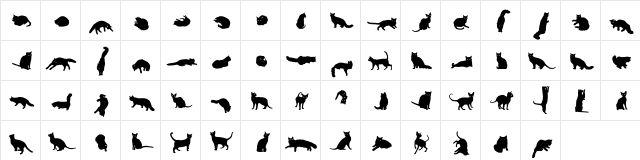 Gattofont Regular  glyph index