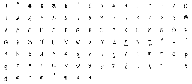 Death Ninja Regular  glyph index