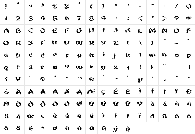 FZ WACKY 48 EX Normal  glyph index