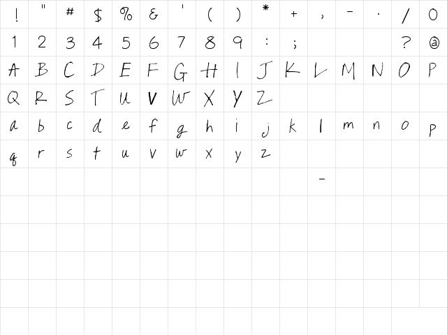 fontastic Regular  glyph index