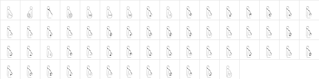 JLR Mom 2 Be Regular  glyph index