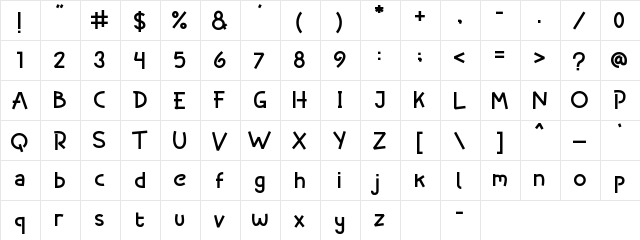Djakarta Regular  glyph index