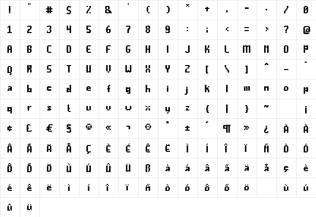 Annenski-Black Regular  glyph index